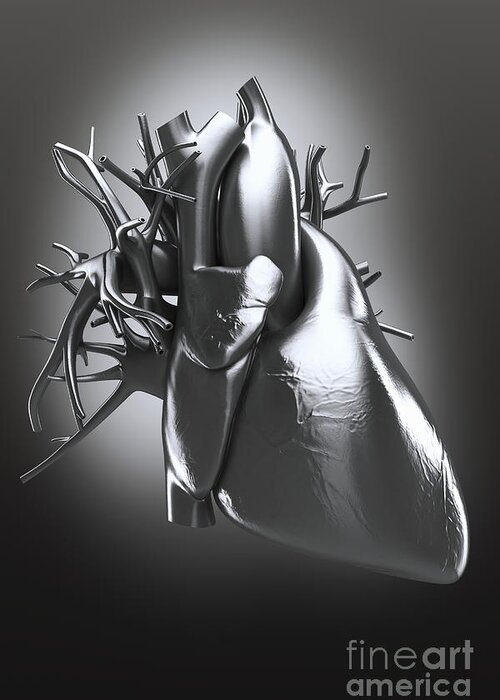 Biomedical Illustration Greeting Card featuring the photograph Metal Heart by Science Picture Co