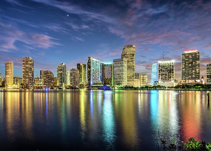 Tranquility Greeting Card featuring the photograph Miami Florida by Sky Noir Photography By Bill Dickinson