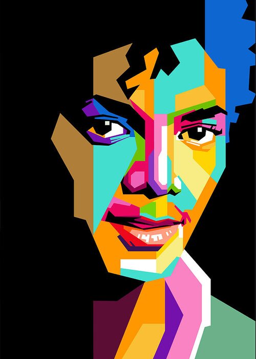 Digital Art Greeting Card featuring the digital art Michael Jackson young by Ahmad Nusyirwan