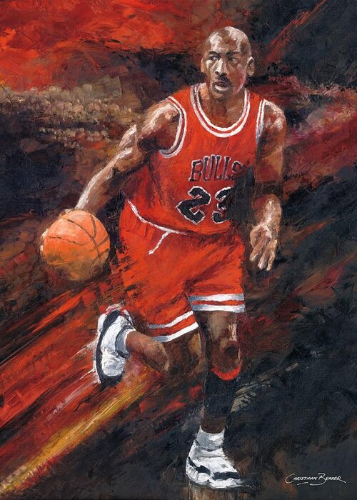 Michael Jordan Chicago Bulls Basketball Legend Greeting Card for Sale ...
