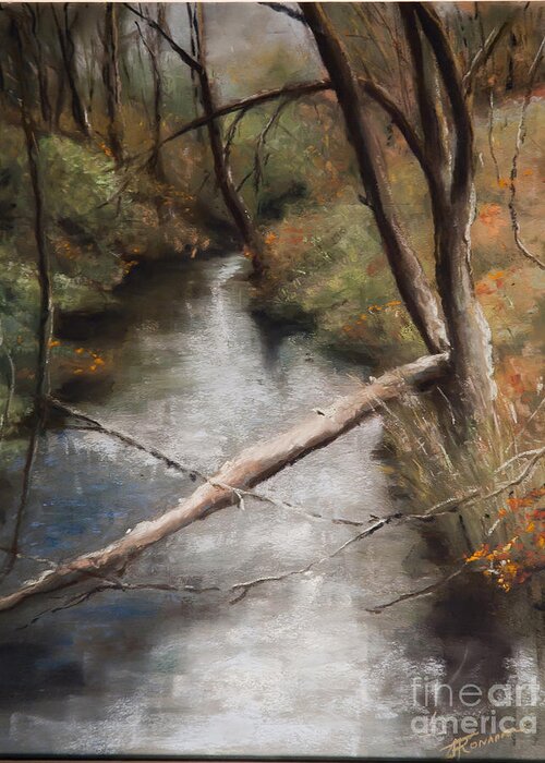 Landscape Greeting Card featuring the painting Michigan Creek by Jim Fronapfel