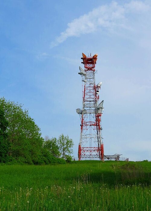 Microwave Tower Greeting Card featuring the photograph Microwave Tower by MTBobbins Photography