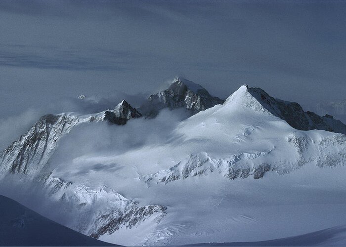 Feb0514 Greeting Card featuring the photograph Midnigh Tview From Vinson Massif by Colin Monteath