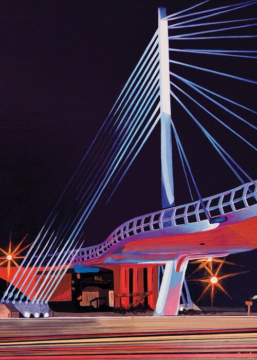 Bridge Greeting Card featuring the painting Midtown Greenway Sabo Bridge by Jude Labuszewski