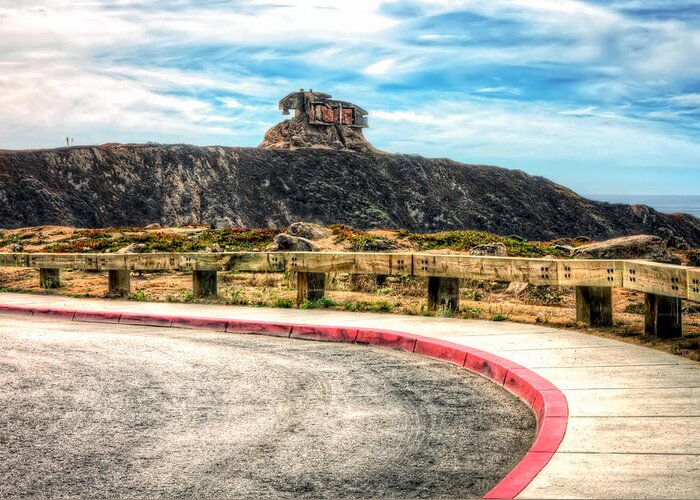 Devil's Slide Greeting Card featuring the photograph Military lookout at Devil's Slide - San Mateo County California by Jennifer Rondinelli Reilly - Fine Art Photography