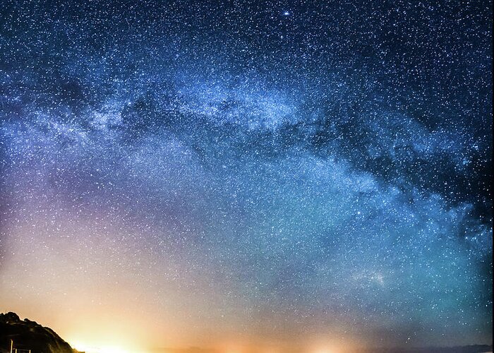 Scenics Greeting Card featuring the photograph Milky Way Galaxy Arching Across The Sky by Property Of Chad Powell