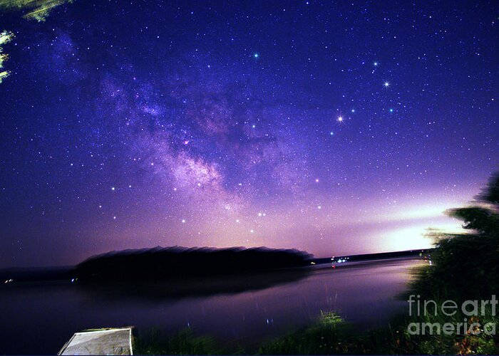 Science Greeting Card featuring the photograph Milky Way Over Rice Lake, Canada by John Chumack