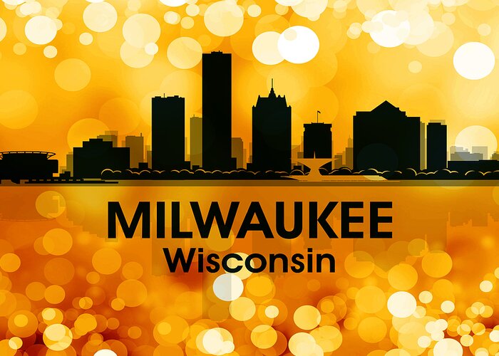 Milwaukee Greeting Card featuring the mixed media Milwaukee WI 3 by Angelina Tamez