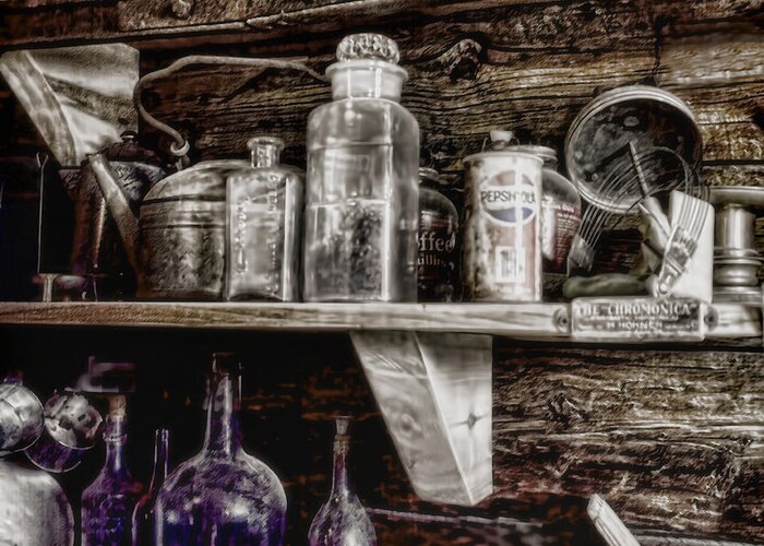 Shelf Greeting Card featuring the photograph Miner's Kitchen by Ellen Heaverlo