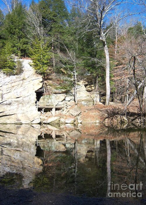 Landscape Greeting Card featuring the photograph Sugar Creek Mirror by Pamela Clements