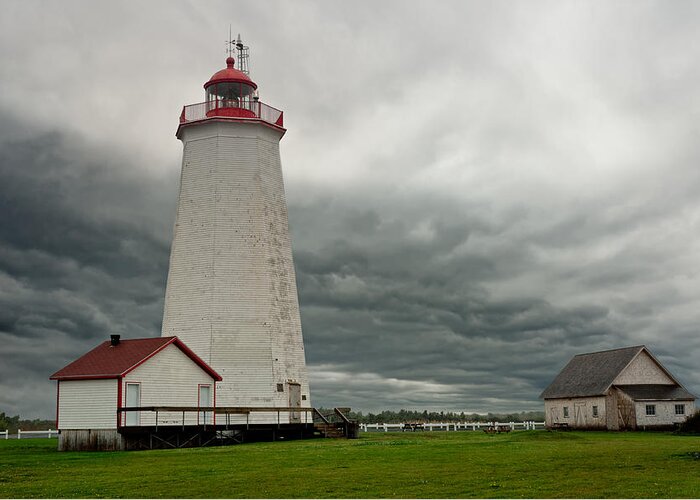 Brunswick Greeting Card featuring the photograph Miscou Lighthouse by U Schade