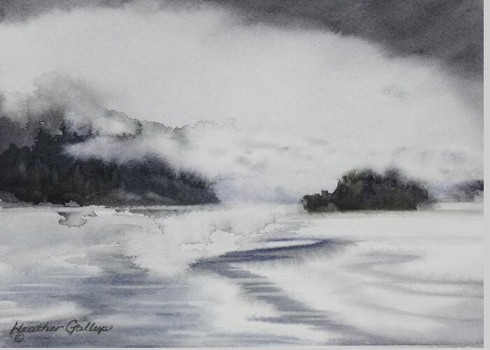 Mist Greeting Card featuring the painting Mist and Fog by Heather Gallup