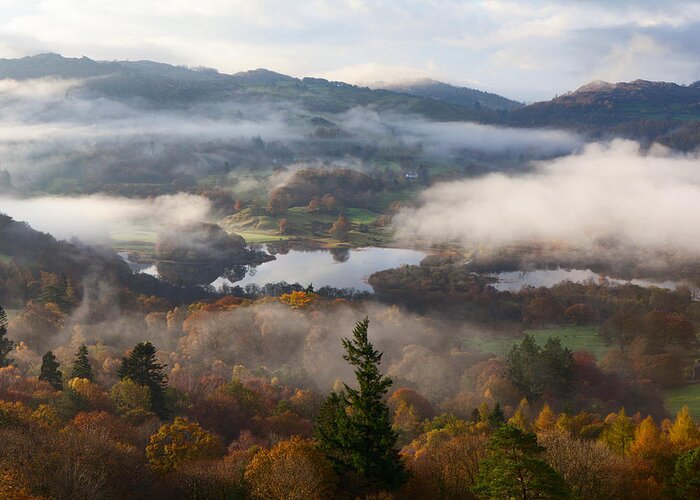 Elterwater Greeting Card featuring the photograph Misty Elterwater by Nick Atkin