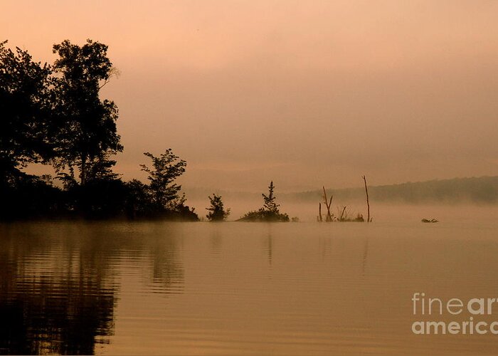Lake Greeting Card featuring the photograph Misty Morning Solitude by Neal Eslinger