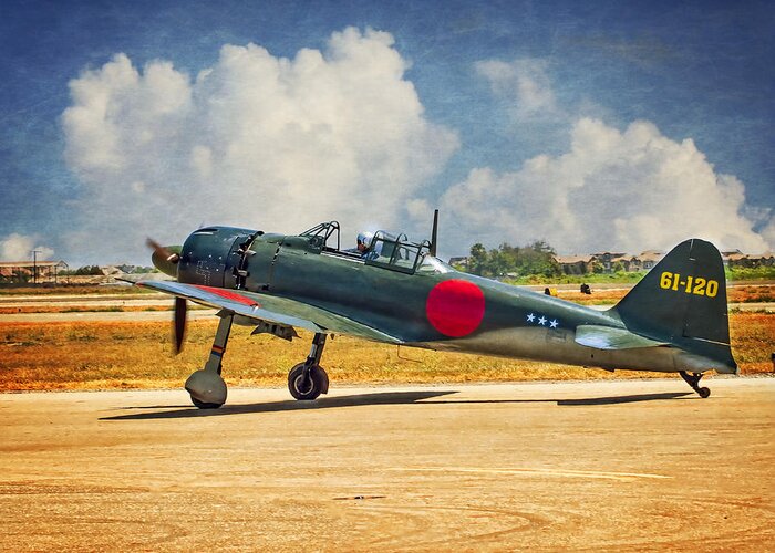 Fighter Greeting Card featuring the photograph Mitsubishi Zero Fighter by Steve Benefiel