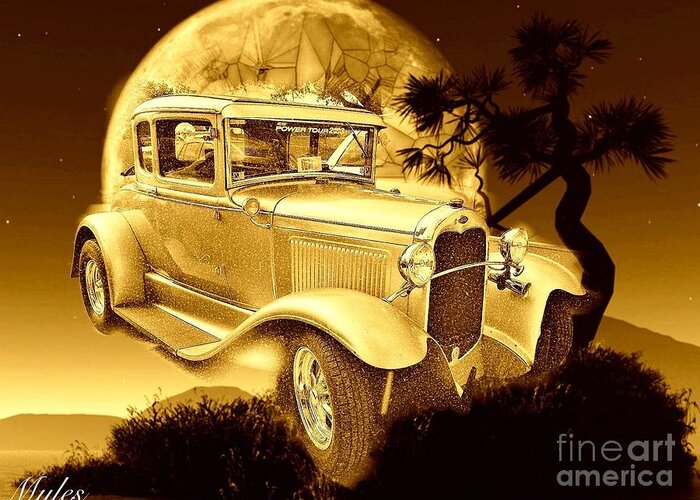 Model T Greeting Card featuring the digital art Model T Fantasy by Saundra Myles
