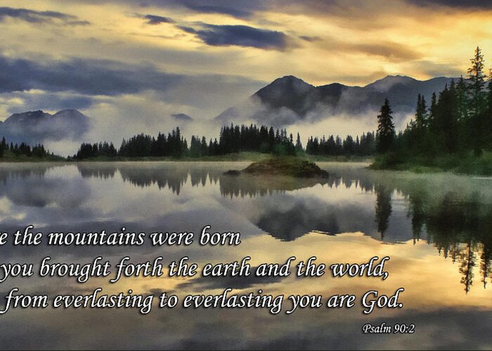 Molas Lake Greeting Card featuring the photograph Molas Lake Sunrise with Scripture by Priscilla Burgers