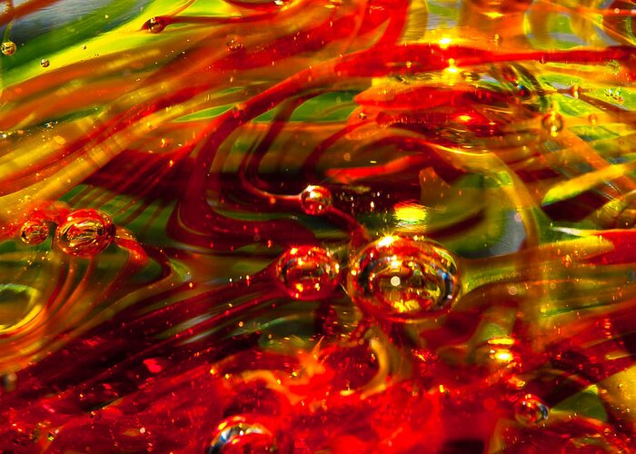 Glass Greeting Card featuring the photograph Molten Bubbles by David Patterson