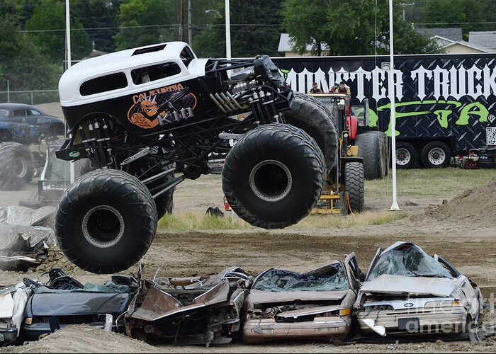 Monster Greeting Card featuring the photograph Monster Trucks Size Matters 1 by Bob Christopher