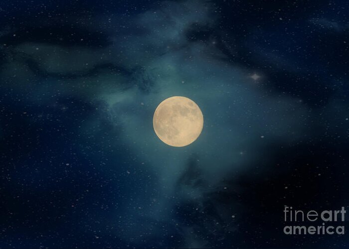 Astrology Greeting Card featuring the photograph Moon Over MIssouri by Peggy Franz