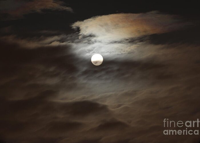 Moon Greeting Card featuring the photograph Moon Shine 2 by Karen Adams