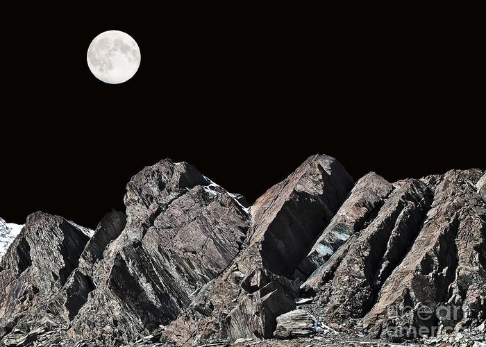 Travel Greeting Card featuring the photograph Moonlight in the Alps by Elvis Vaughn