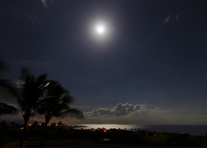 Moon Greeting Card featuring the photograph Moonlit Bay by Daniel Murphy