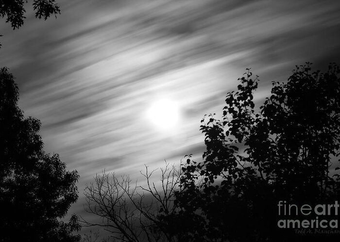 Moon Greeting Card featuring the photograph Moonlit Clouds by Todd Blanchard