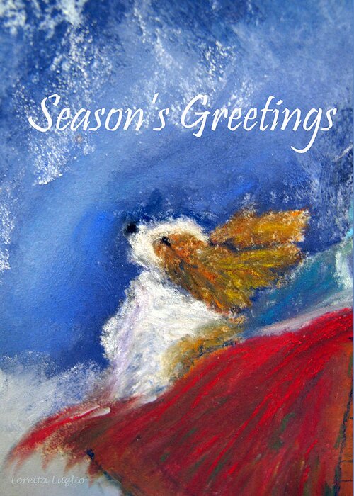 Dog Greeting Card featuring the painting Moonstruck Holiday Card by Loretta Luglio