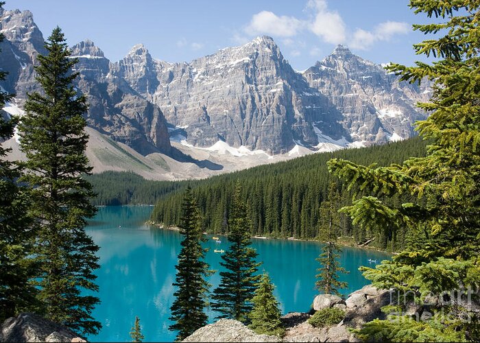 Moraine Lake Greeting Card featuring the photograph Moraine Lake by Chris Scroggins