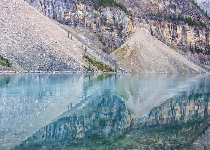 Canadian Rockies Greeting Card featuring the photograph Moraine Lake Panorama A by Jim Dollar