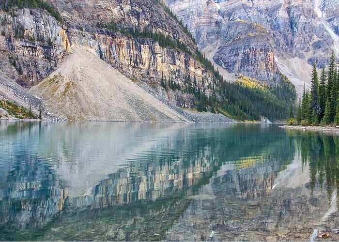 Canadian Rockies Greeting Card featuring the photograph Moraine Lake Panorama C by Jim Dollar