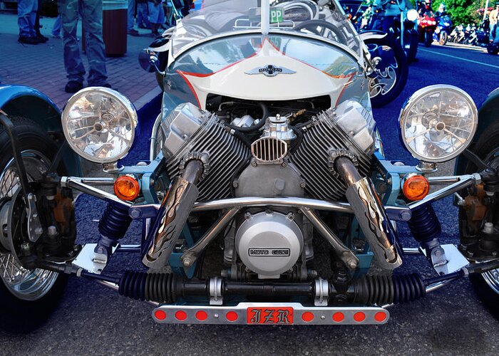 Automobiles Greeting Card featuring the photograph Morgan Aero Frontal by John Schneider