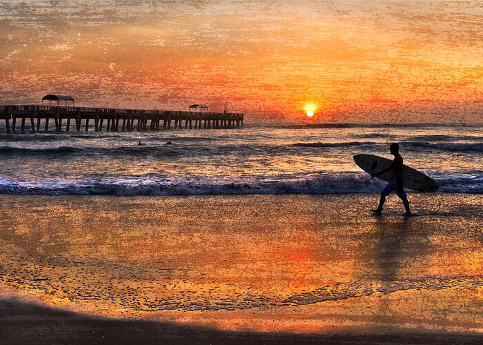 Benny's Greeting Card featuring the photograph Morning Surf by Debra and Dave Vanderlaan