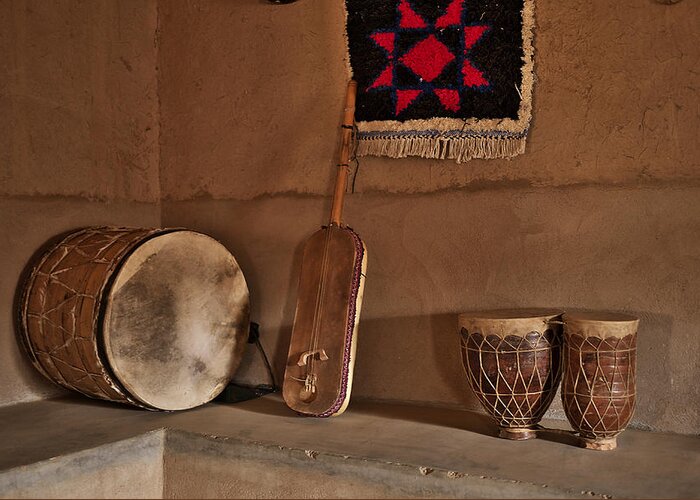 Morocco Greeting Card featuring the photograph Moroccan traditional instruments by Ivan Slosar