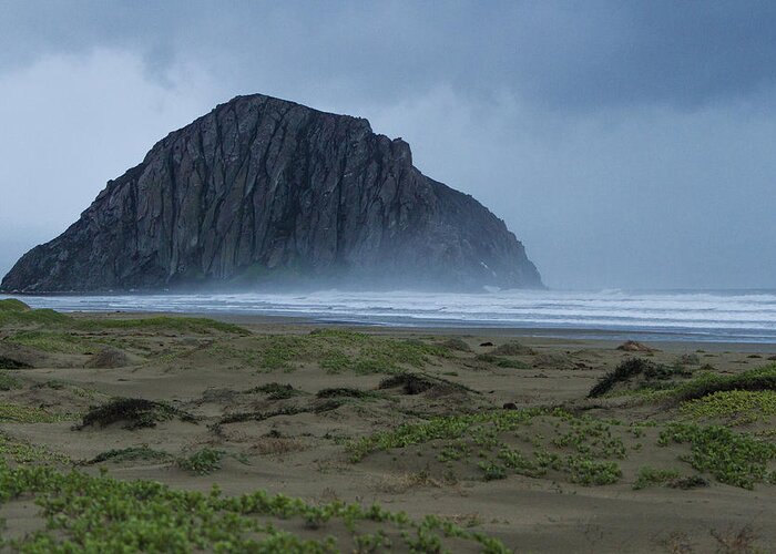 California Central Coast Greeting Card featuring the photograph Morro Rock by Jim Moss