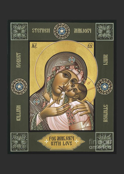 Mother Of God Greeting Card featuring the painting Mother of Fairest Love 053 by William Hart McNichols