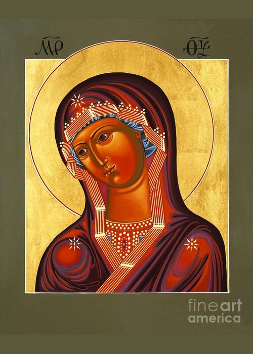 Mother Of God Similar To Fire Greeting Card featuring the painting Mother of God Similar to Fire 007 by William Hart McNichols