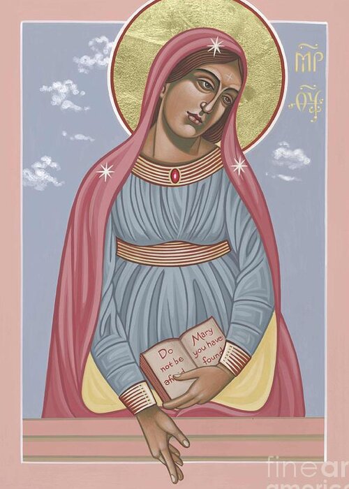 Mother Of God Greeting Card featuring the painting Mother of Holy Hope 263 by William Hart McNichols