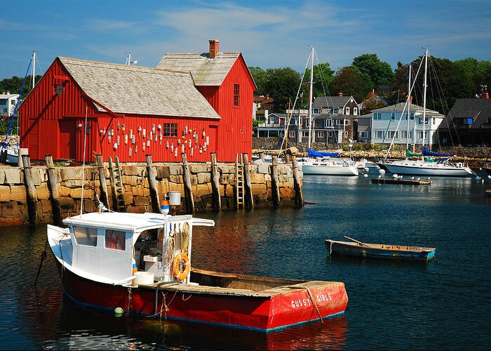 Rockport Greeting Card featuring the photograph Motiff 1 in Rockport by James Kirkikis