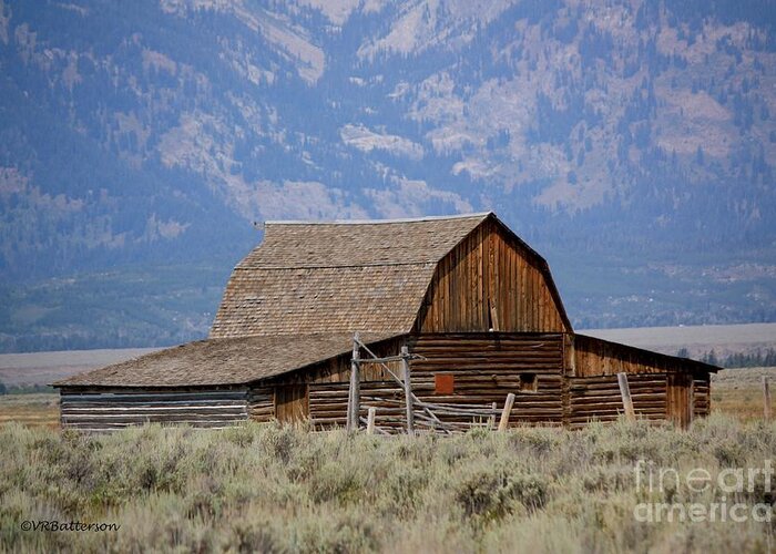 Wyoming Greeting Card featuring the photograph Moulton Barn in the Tetons by Veronica Batterson