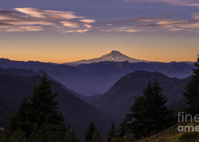 Mount Adams Greeting Card featuring the photograph Mount Adams Morning Layers by Mike Reid