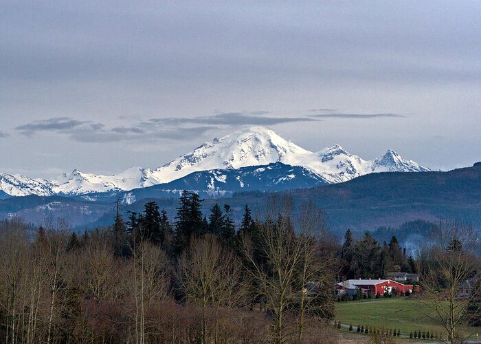Abbotsford Greeting Card featuring the photograph Mount Baker from Abbotsford by Michael Russell