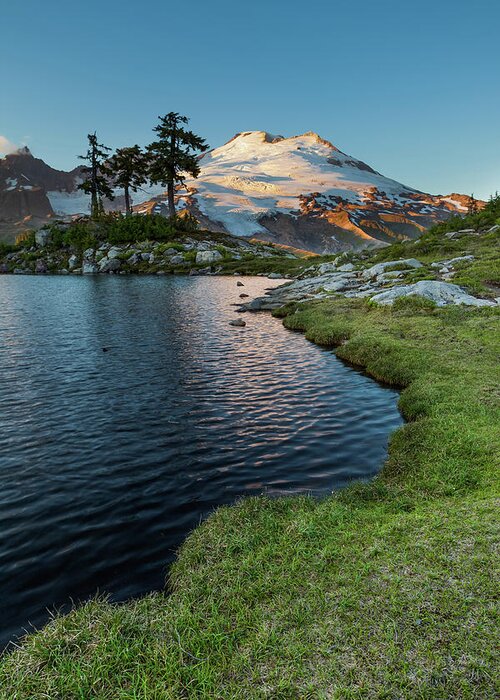 Scenics Greeting Card featuring the photograph Mount Baker From Park Butte Tarn by Bradwetli Photography