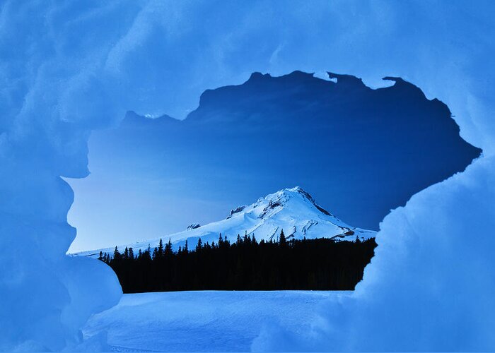  River Greeting Card featuring the photograph Mount Hood Blues by Darren White