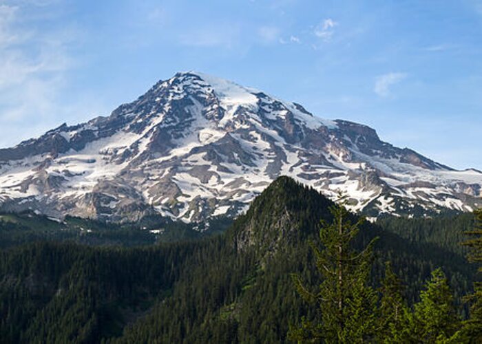 Climate Change Greeting Card featuring the photograph Mount Rainier Panorama by Michael Russell