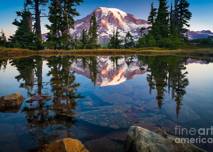 America Greeting Card featuring the photograph Mount Rainier Tarn by Inge Johnsson
