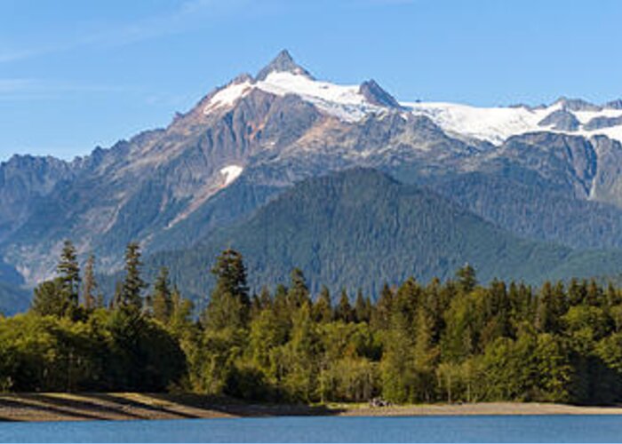 Baker Lake Greeting Card featuring the photograph Mount Shuksan Panorama by Michael Russell