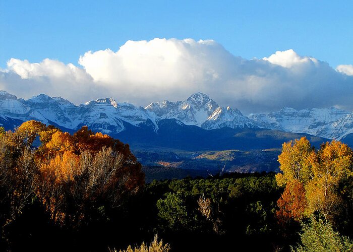 Colorado Mountains Greeting Card featuring the photograph Mount Sneffels Colorado by Carol Milisen