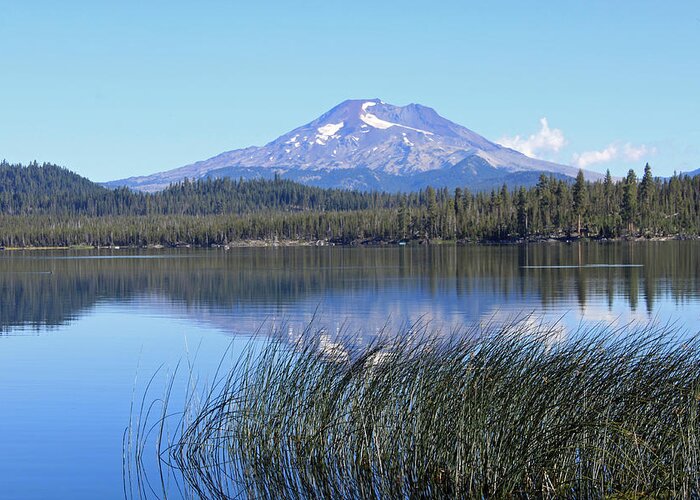 Lava Lake Oregon Greeting Card featuring the photograph Mountain Reflection by Kami McKeon